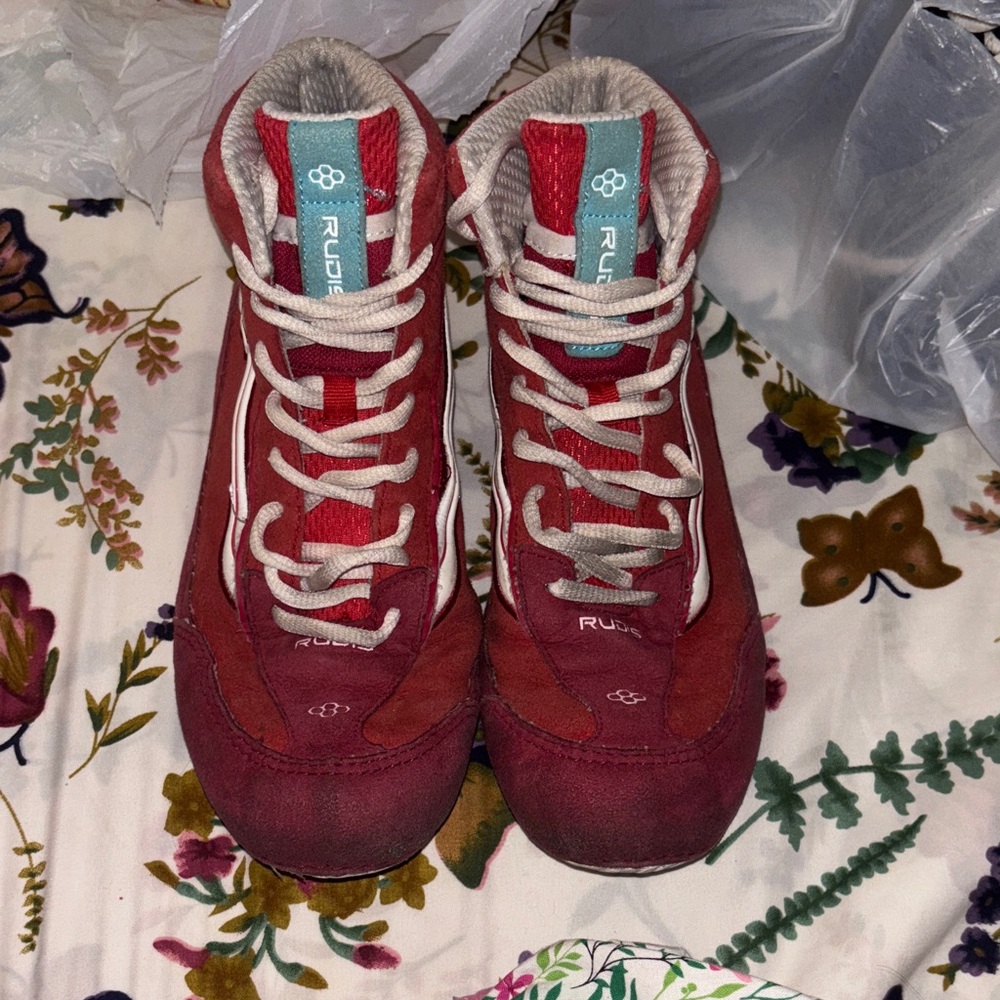 Red Athletic Retro RUDIS Wrestling Shoes